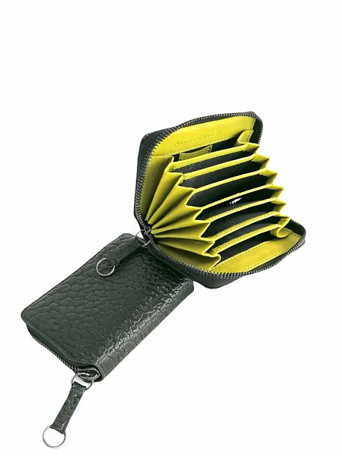 PAULINE mini Wallet black Bison leather