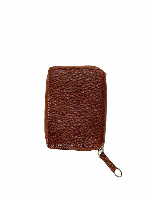 PAULINE mini Wallet hazeltnut Bison Leather