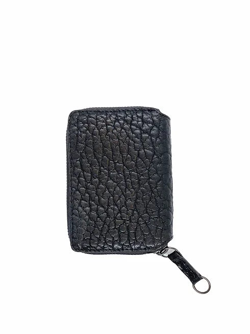 PAULINE mini Wallet black Bison leather